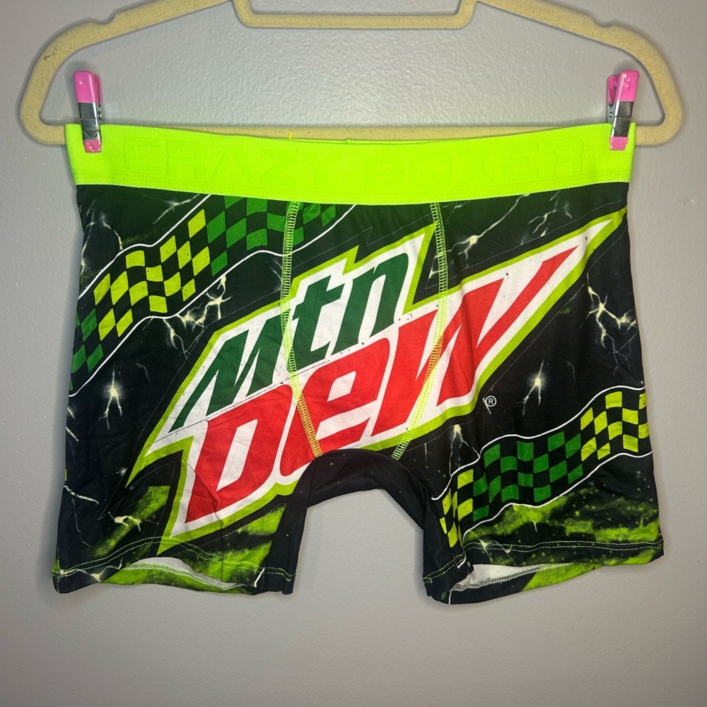 NWOT Adult Mountain Dew Soda Logo Stretch Unisex Boxer Briefs